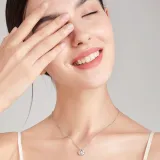 Zircon Bright Star Planet Pendant Chain Jewelry Necklace