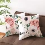 6PCS Home Cotton Decorative Flower Throw Pillow Case Cushion Covers For Sofa Couch Bed Chair