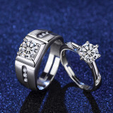 Couple Rings Oblique Diamond For Engagement With Gift Box