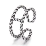 9PCS Silver Vintage Daisy Footprint Stackable Finger Punk Rings Set