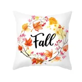 Maple Leaf Wreath Printed Thanksgiving Pillowcase Peach Skin Pillowcase