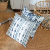 Floral Cut Pile Fabric Pillow Cover Embossed Stripes Throw Pillows Case