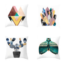 4PCS Mermaid Cactus Cotton Decorative Throw Pillow Case Cushion Covers