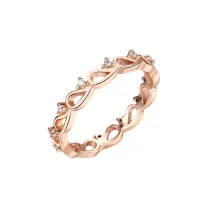 Rose Gold Fashion Jewelry Hollow Out Irregular Inlaid Diamond Ring