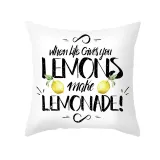 4PCS Home Cotton Decorative Lemon Throw Pillow Case Cushion Covers For Sofa Couch Bed Chair
