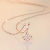 Full Drill Shell Diamond Pendant Chain Jewelry Necklace