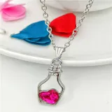 Heart Type Crystal Pendant Silver Golden Chain Jewelry Necklace