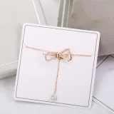 Full Drill Tassel Bowknot Diamond Pendant Chain Jewelry Necklace