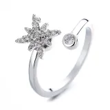 Jewelry Hexagram Daisy Spinner Rings for Anxiety Full Diamond Adjustable