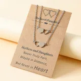 Mother Daughter Bracelet Necklace Hollow Stainless Steel Heart Matching Friends Gifts for Mother's Day