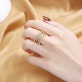 Gold Diamond Opening Adjustable Irregular Ring Gifts