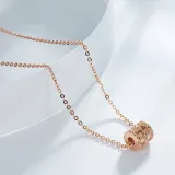Sterling Silver Zircon Diamonds Small Waist Clavicle Pendant Chain Jewelry Necklace