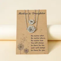 Mother Daughter Necklace Stainless Steel Dandelion Matching Friends Gifts for Mother's Day