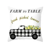 4PCS Home Cotton Decorative Lemon Throw Pillow Case Cushion Covers For Sofa Couch Bed Chair