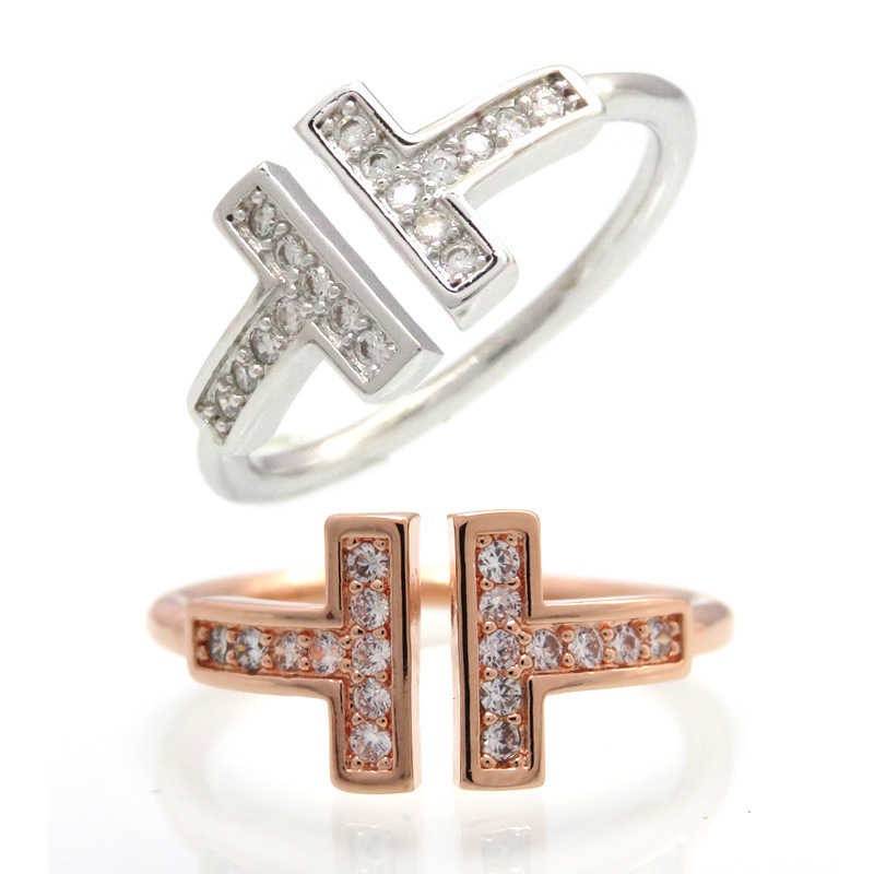 Silver Full Diamond Shape Opening Ring For Women Girls Gifts