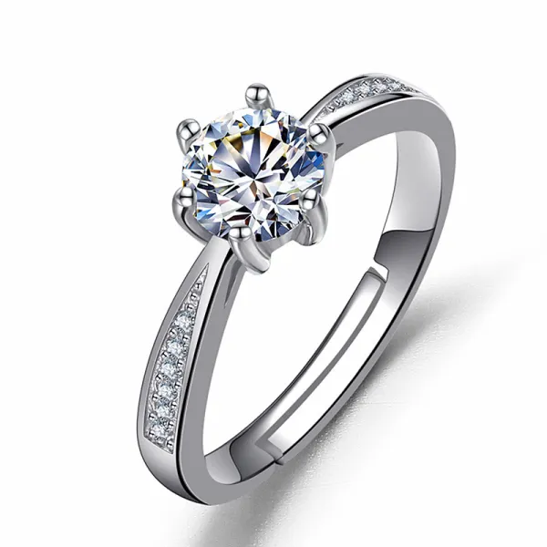 One-Carat Diamond Ring Eternity Engagement Wedding Band With Gift Box