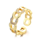 Hollow Out Gold Diamond Opening Adjustable Irregular Ring Gifts