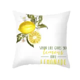 4PCS Home Cotton Decorative Lemon Throw Pillow Case Cushion Covers For Sofa Couch Bed Chair