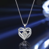 Jewelry Necklace Earrings Ring Heart Diamond Set With Gift Box