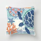 4PCS Home Cotton Decorative Ocean Mermaid Throw Pillow Case Cushion Covers For Sofa Couch Bed Chair