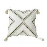Tassels Decorative Geometric Striped Pillow Case Cushion Cover For Sofa Couch Bed Chair
