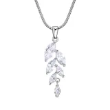 2PCS Leaf Diamond Earring Necklace Jewelry Set Crystal Gift For Women Girls