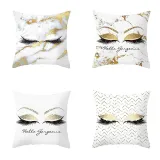 4PCS Home Cotton Decorative Eyes Lips Throw Pillow Case Cushion Covers For Sofa Couch Bed Chair