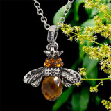 Silver Queen Bee Crystal Drop Earrings Necklace Bracelet Ring Jewelry Set