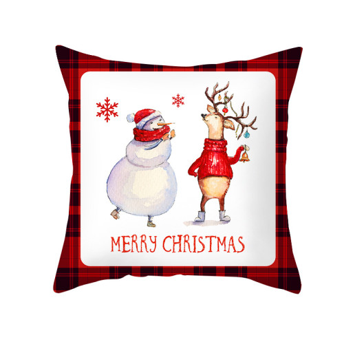 Home Decoration Christmas Snowman Pillowcase Cushion Pillow Cover