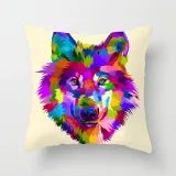 4PCS Home Cotton Decorative Colorful Animals Throw Pillow Case Cushion Covers For Sofa Couch Bed Chair
