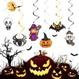 Happy Halloween Decoration Set Pumpkin Spider Bat Witch and Balloon