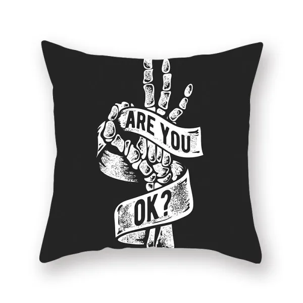 Halloween Holiday Hugging Pillow Case Cartoon Skull Hand Cushion Cover Sofa Cushion