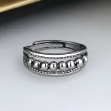 Silver Adjustable Anti Anxiety Rings Fidget Spinner Band Adjustable Stacking Spinning Worry Ring