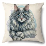 4PCS Home Cotton Decorative Cute Cartoon Cat Throw Pillow Case Cushion Covers For Sofa Couch Bed Chair
