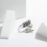 Silver Pterosaur Punk Adjustable Stackable Finger Rings