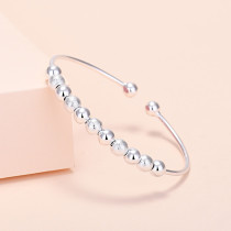 Silver Adjustable Anti Anxiety Beaded Chain Jewelry Bracelet