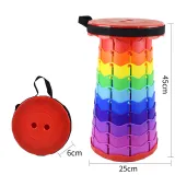 Portable Telescopic Folding Stools Rainbow Multicolor Collapsible Retractable Camping Fishing Hiking Stools
