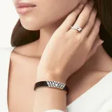 DIY V-Shape Diamonds Leather Bracelets Custom Name Engraved Gift For Dad Mom Friends