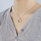 Hollow Out Opened I Love You Heart Necklace with Picture Color Printing Custom Gift