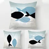 4PCS Fish Home Cotton Decorative Throw Pillow Case Cushion Covers