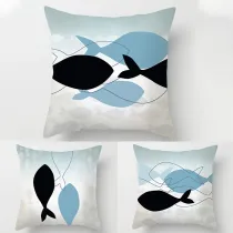 4PCS Fish Home Cotton Decorative Throw Pillow Case Cushion Covers