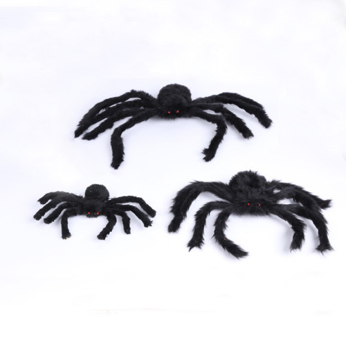 Halloween Black Spider Props Outdoor Venue Layout Plush Spider Toy