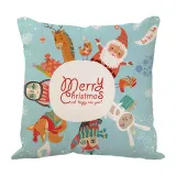 Green Linen Santa Claus Letter Pillow Sofa Pillow Case