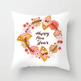 Home Decoration Christmas Wreath Pillowcase Cushion Pillow Cover