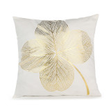 4PCS Home Cotton Decorative Throw Pillow Case Golden Leave Cushion Covers For Sofa Couch Bed Chair