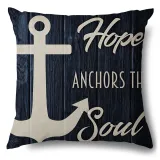 4PCS Black Navigation Home Cotton Decorative Throw Pillow Case Cushion Covers For Sofa Couch Bed Chair