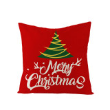 Home Decoration Christmas Tree Pillowcase Cartoon Printing Home Sofa Cushion Cover