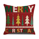 Home Soft Decoration Christmas Tree Throw Pillow Linen Cushion Cover Pillow Case