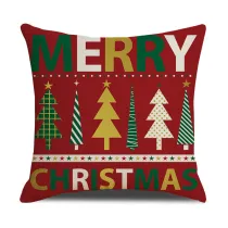 Home Soft Decoration Christmas Tree Throw Pillow Linen Cushion Cover Pillow Case