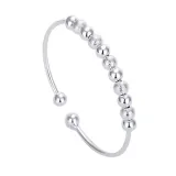 Silver Adjustable Anti Anxiety Beaded Chain Jewelry Bracelet